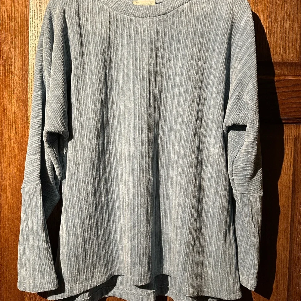 Chenault Blue Ribbed Sweater - Picture 2 of 2